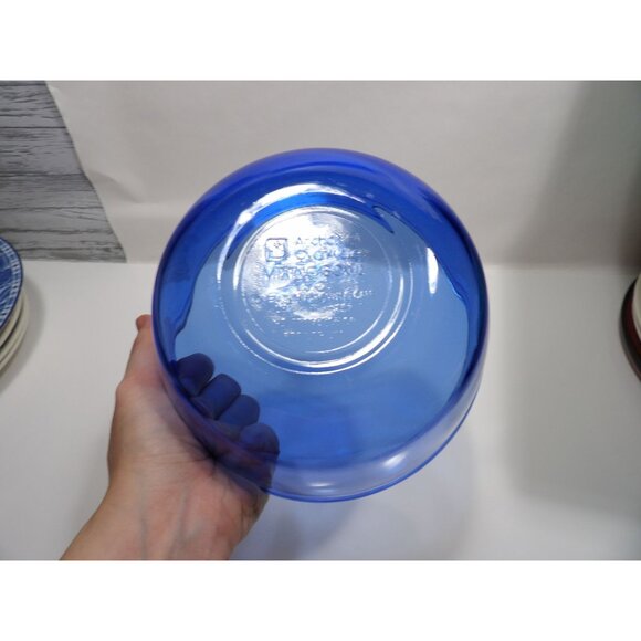 Vintage Anchor Hocking 1.5 Qt Cobalt Blue Mixing Bowl Made In USA - Picture 9 of 14